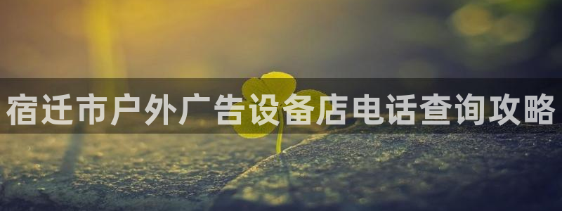 杏宇平台代理怎么赚钱的：宿迁市户外广告设备店电话查询攻略