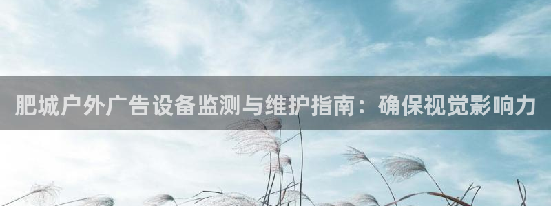 杏宇平台怎么样：肥城户外广告设备监测与维护指南：确保视觉影响力