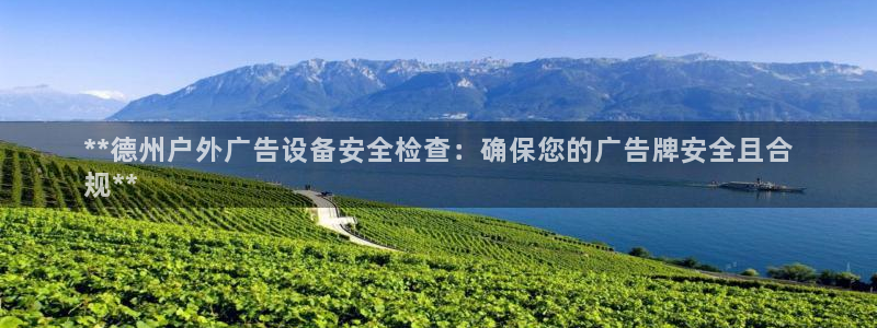 杏宇平台总代理是谁：**德州户外广告设备安全检查：确保您的广告牌安全且合
规**