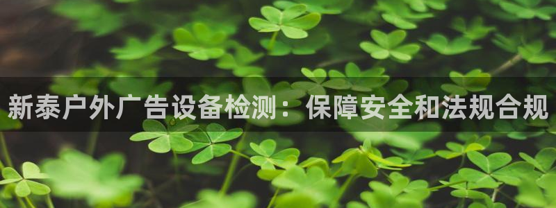 杏宇平台代理多少钱一次：新泰户外广告设备检测：保障安全和法规合规