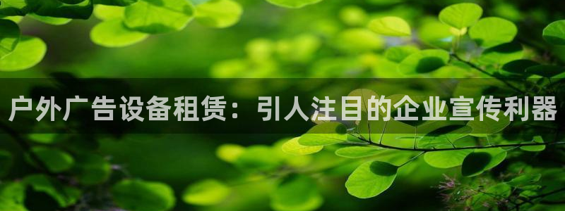 杏宇平台代理怎么赚钱：户外广告设备租赁：引人注目的企业宣传利器